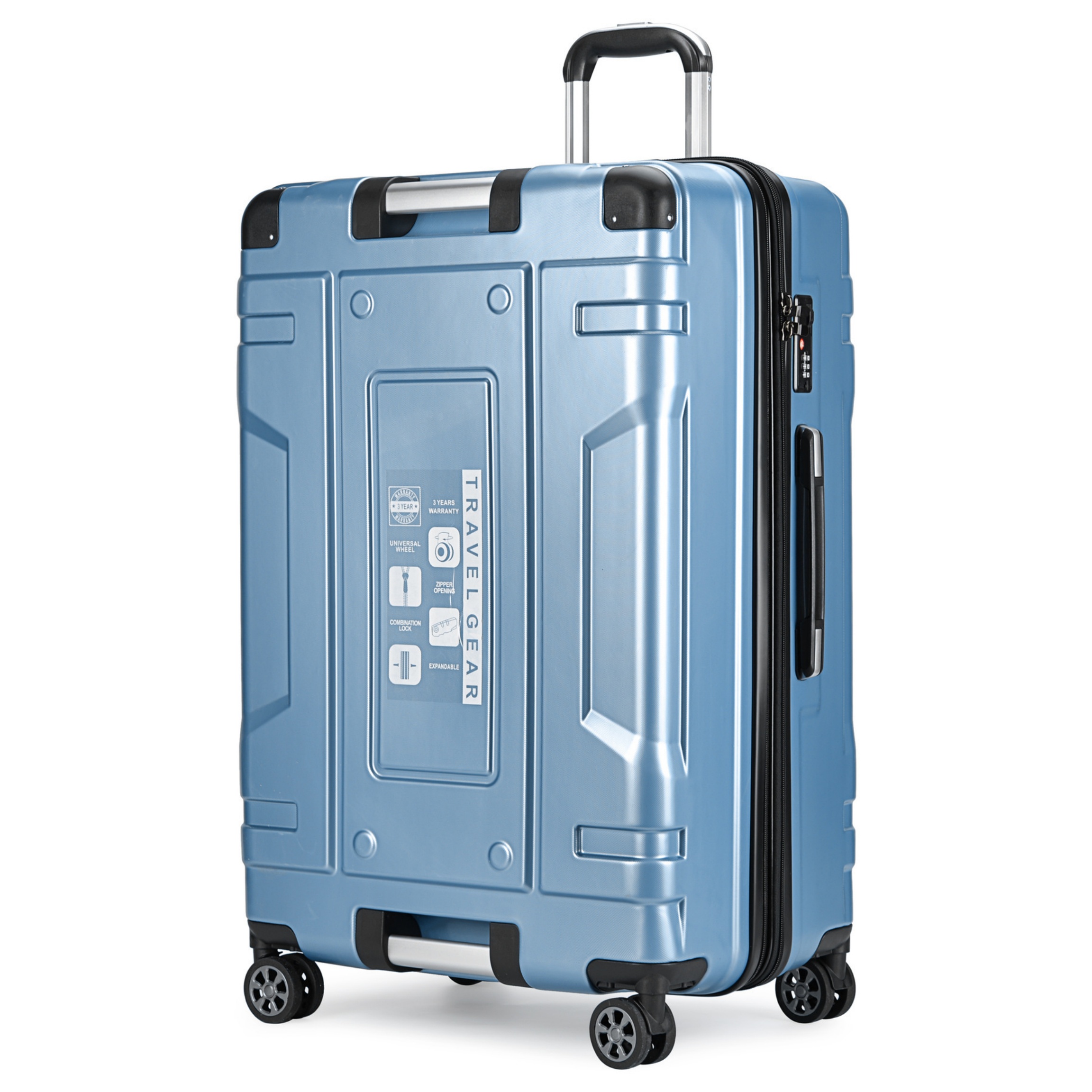 帶擴展行李箱高端三件套登機旅行箱拉杆箱包角防爆拉鏈旅行箱