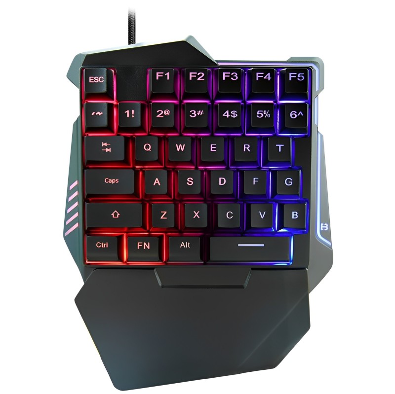 G7單手鍵盤吃雞機械手感手遊電競遊戲彩色背光雙色注塑大型掌托即插即用