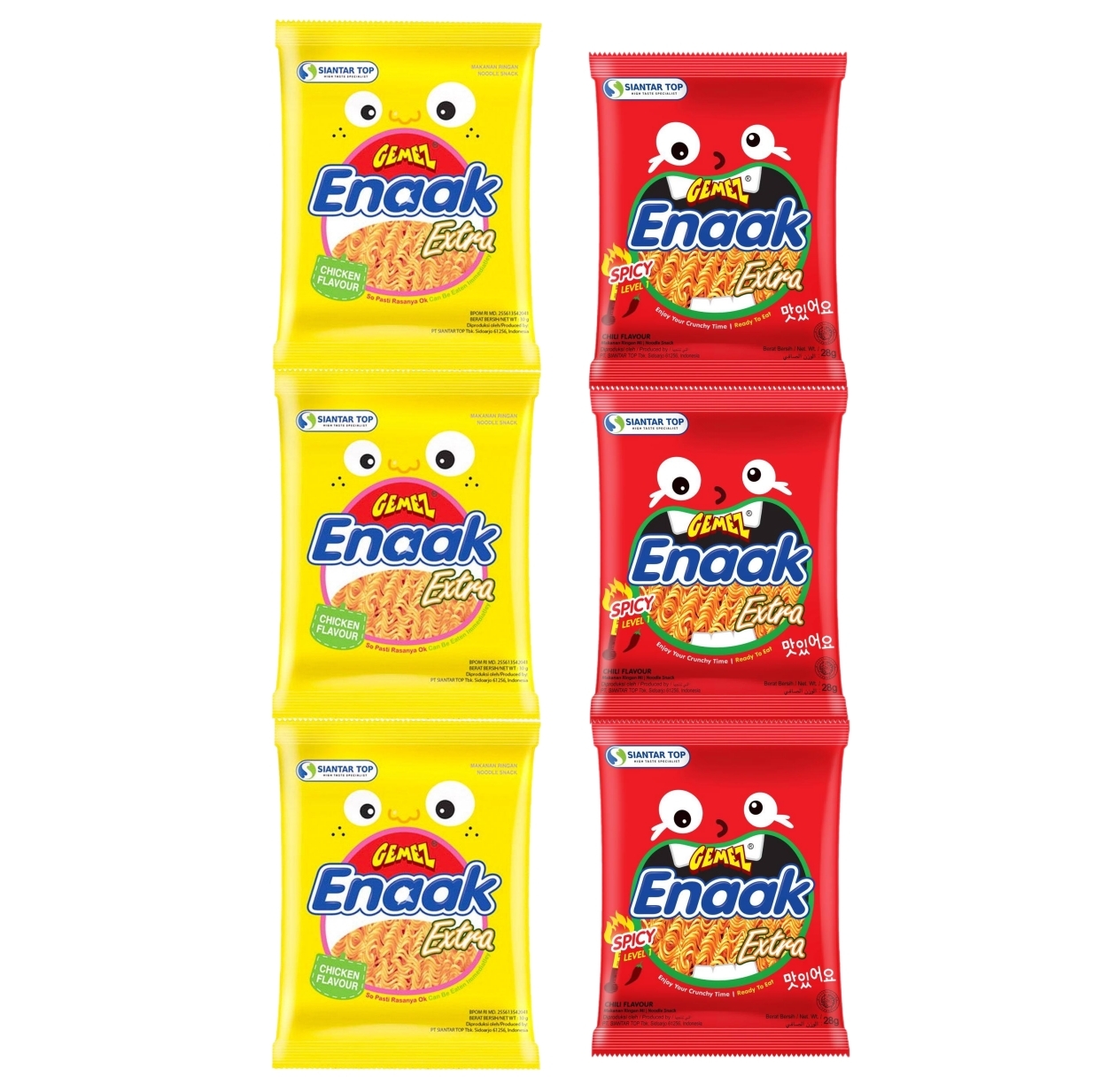 【澳門發貨】（原箱48包）GEMEZ Enaak 小雞點心麵三連包雞肉味30g/辣味28g韓式點心麵韓國餅乾點心零食雞汁味香辣味