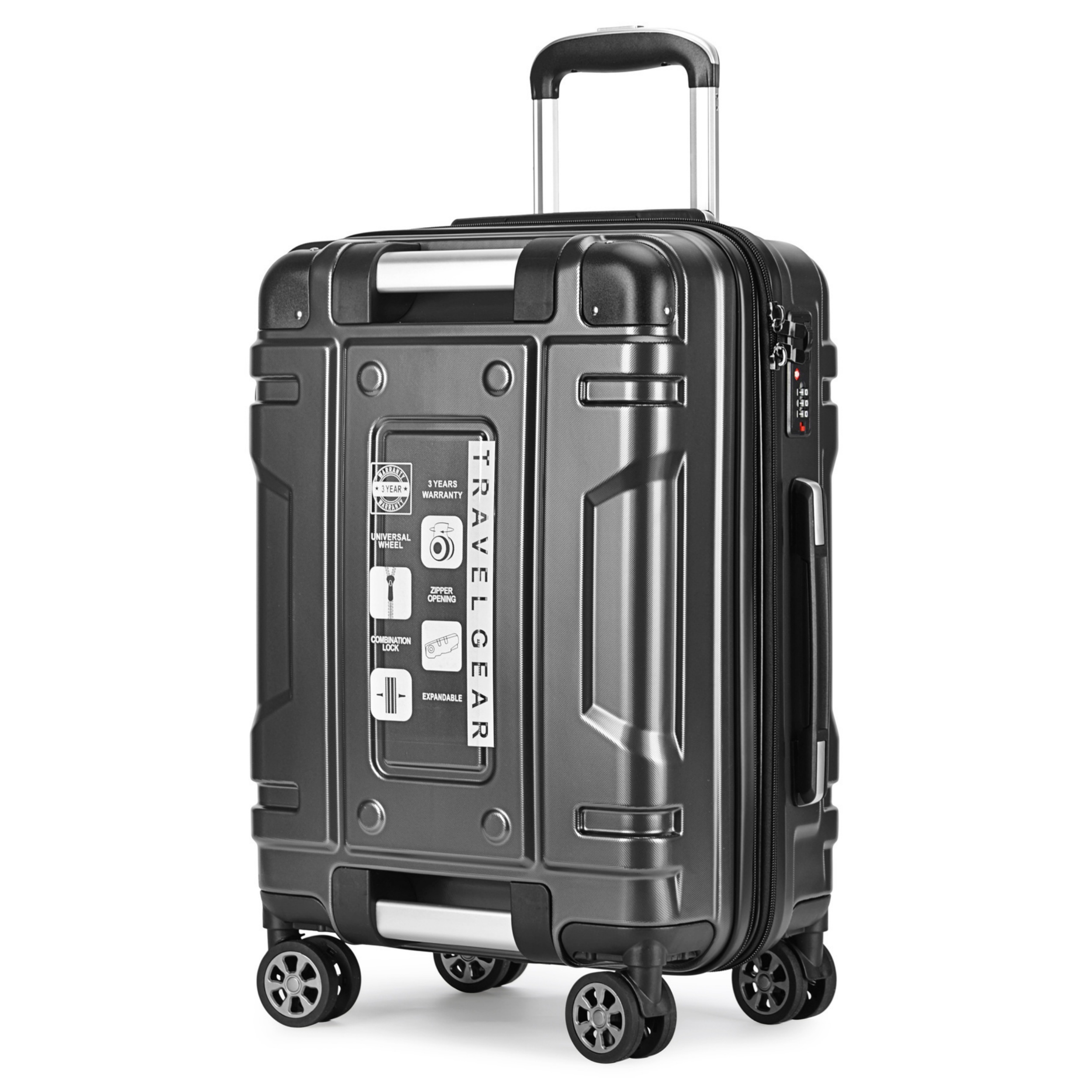 帶擴展行李箱高端三件套登機旅行箱拉杆箱包角防爆拉鏈旅行箱