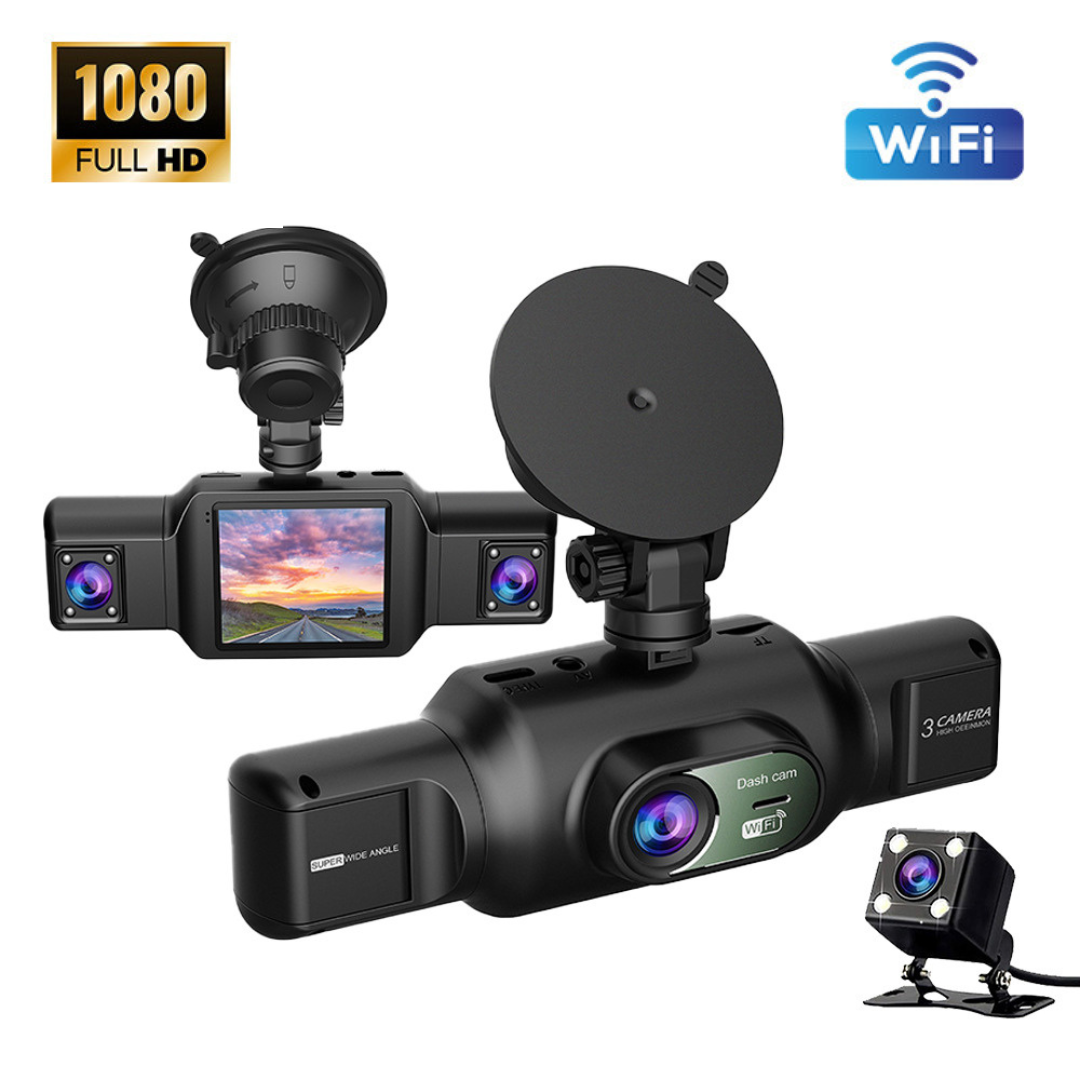四錄wifi行車記錄儀新款1080P高清汽車車載攝像頭車cam