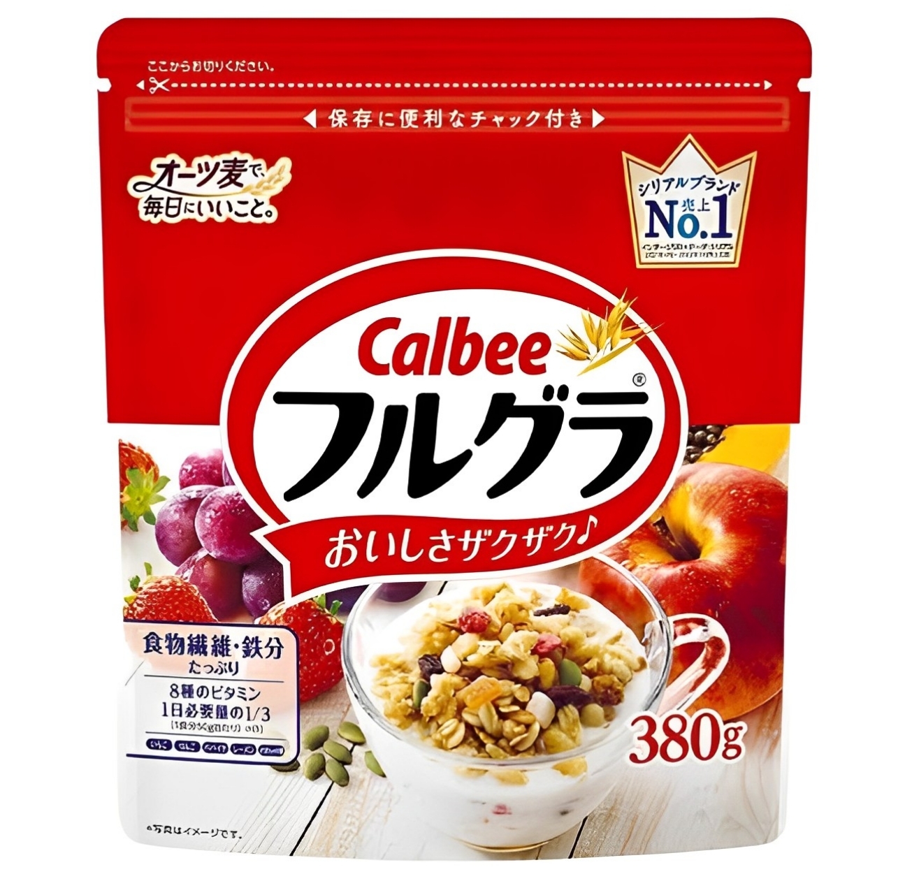 【澳門發貨】Calbee卡樂比水果榖物片380g伴奶水果乾加奶即沖即食素食健康營養代餐早餐點心