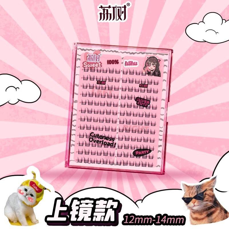 LISHU 荔樹 純欲貓耳朵plus大容量144簇假睫毛書 送！膠水鑷子卸妝液 卷翹超軟新手翹睫初學者適用美睫