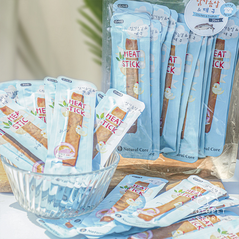 Natural Core 韓國天然核心雞肉鱈魚軟肉條7g*20條蒸煮肉條寵物零食狗零食