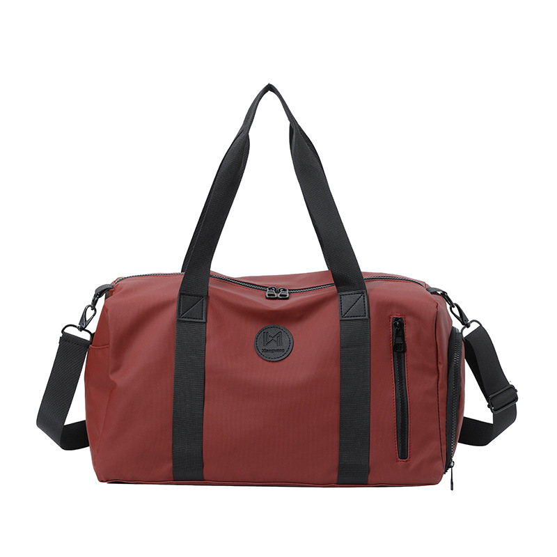 大容量旅行袋獨立鞋倉外出行李包拼接撞色手提休閒瑜伽健身包游泳訓練包