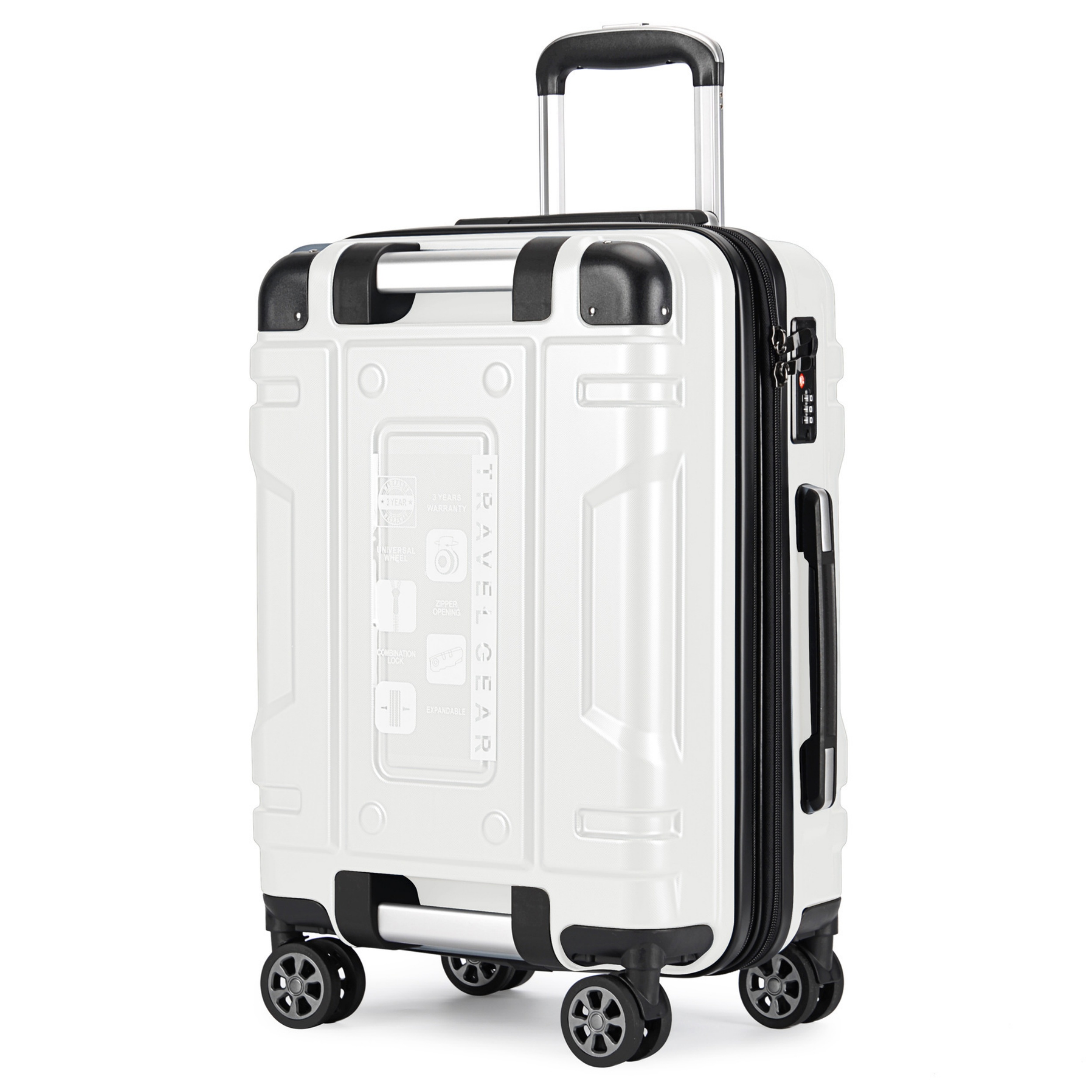 帶擴展行李箱高端三件套登機旅行箱拉杆箱包角防爆拉鏈旅行箱