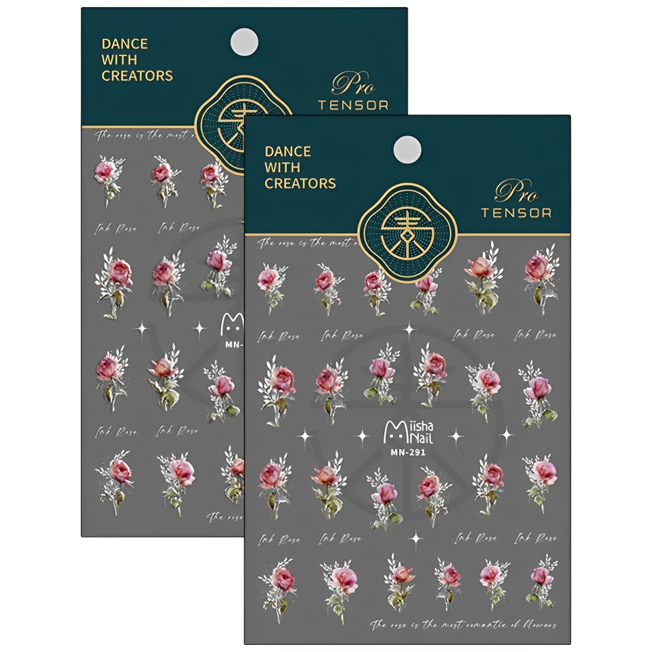 浮雕薄韌美甲貼紙背膠指甲貼紙飾品MN聯名系列玫瑰花