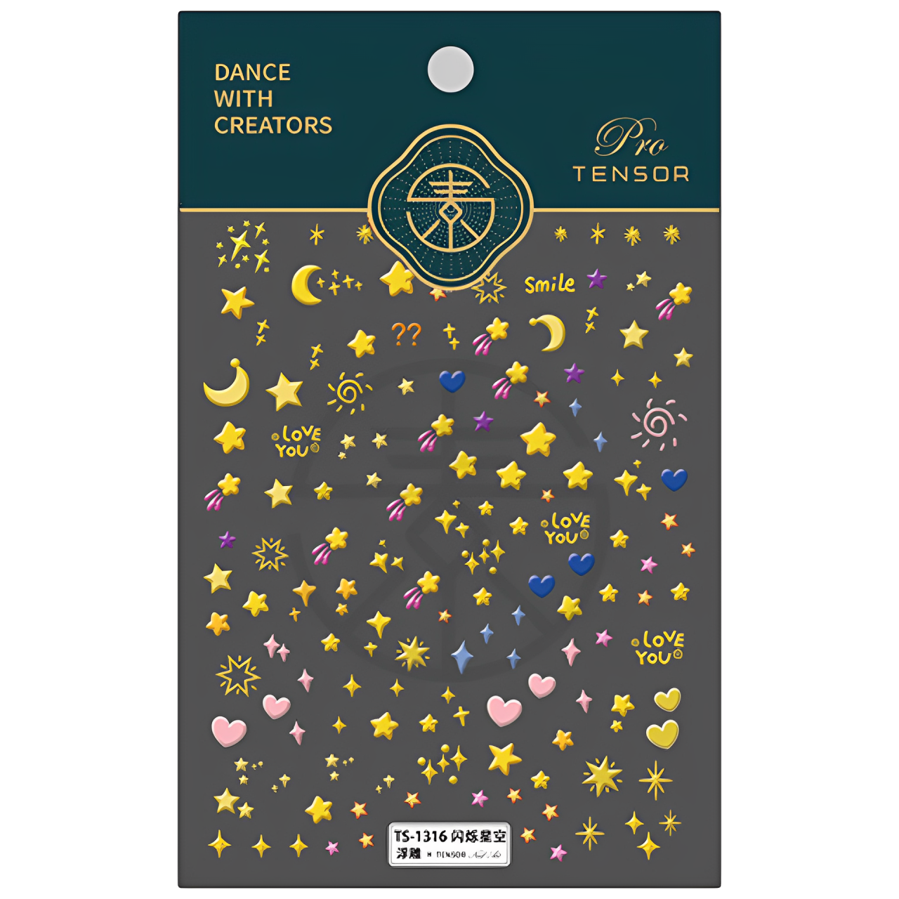 浮雕薄韌美甲貼紙背膠指甲貼紙浮雕飾品閃耀星空造型立體系列