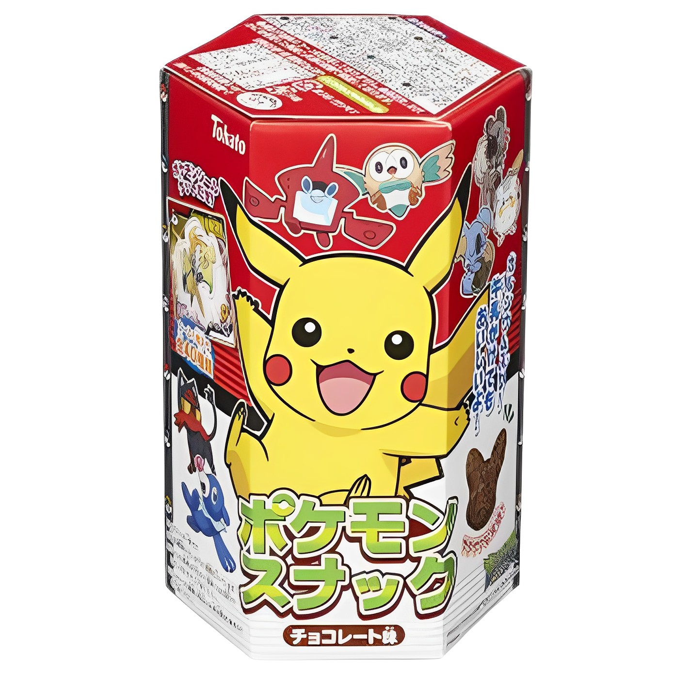 【澳門發貨】（一箱12盒）Tohato桃哈多寵物小精靈朱古力粟米餅乾23g附貼紙1張寶可夢皮卡丘造型巧克力味玉米餅乾兒童零食零嘴點心