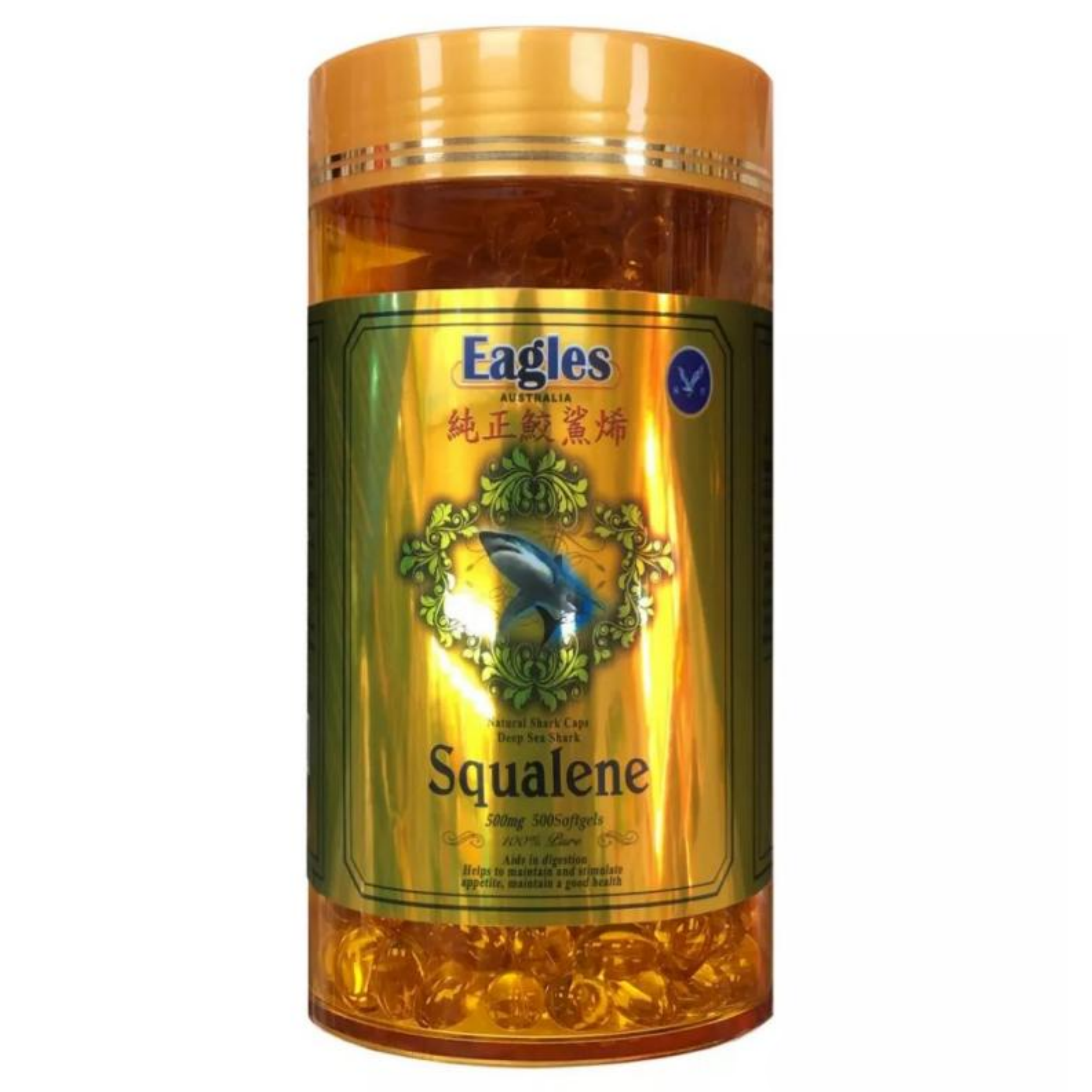 【澳門發貨】飛鷹Squalene純正鮫鯊烯500粒裝