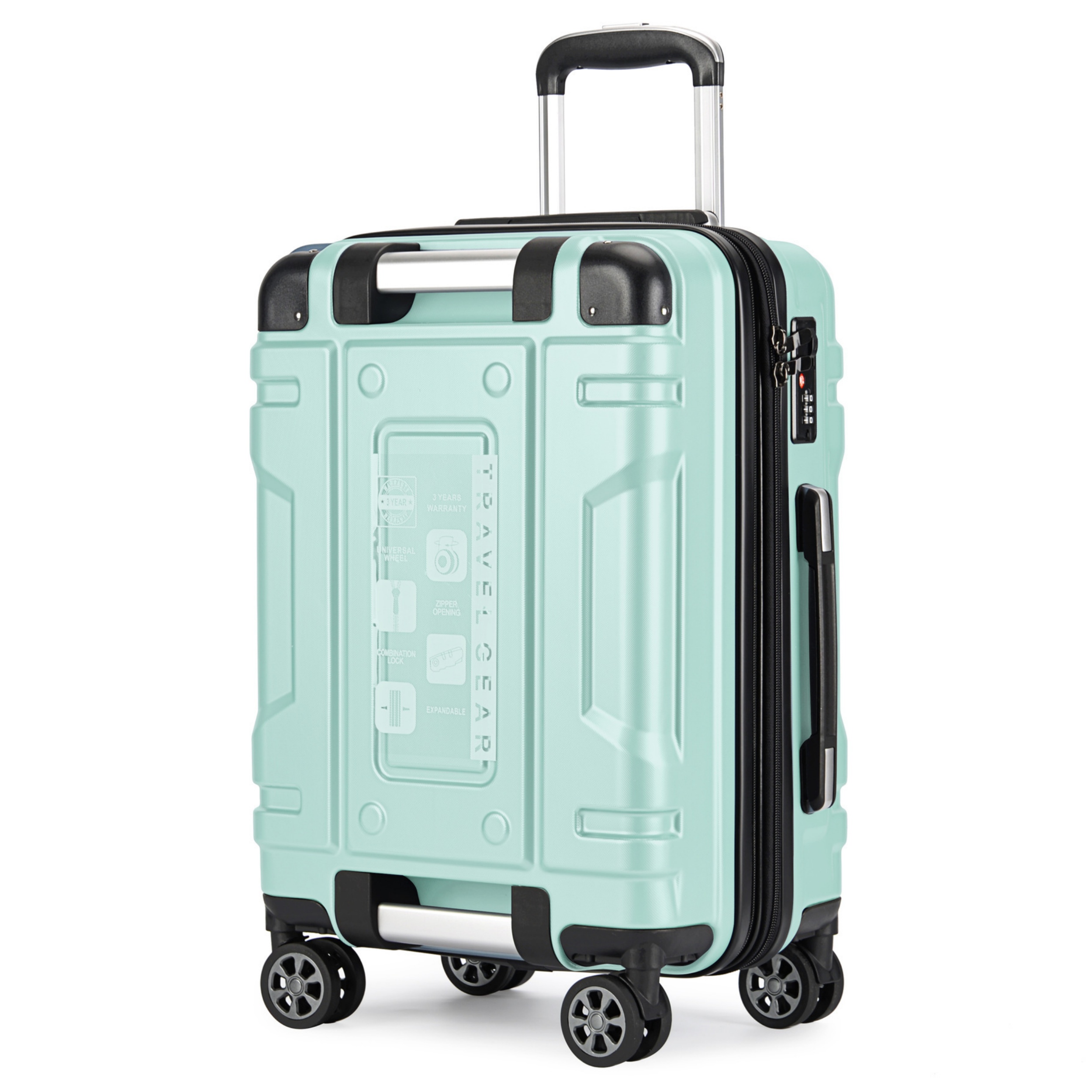 帶擴展行李箱高端三件套登機旅行箱拉杆箱包角防爆拉鏈旅行箱