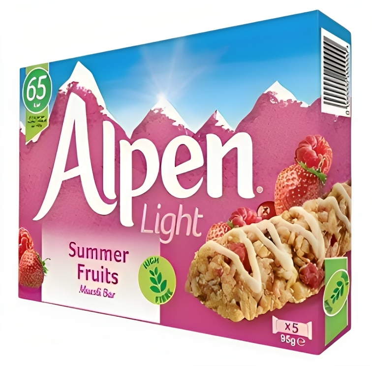 【澳門發貨】（原箱10盒）Alpen歐寶營養麥條草莓乳酪29g*5條裝/水果果仁朱古力28g*5條裝/低脂夏日水果19g*5條裝營養早餐混合穀物條高纖維全穀物低飽和脂肪
