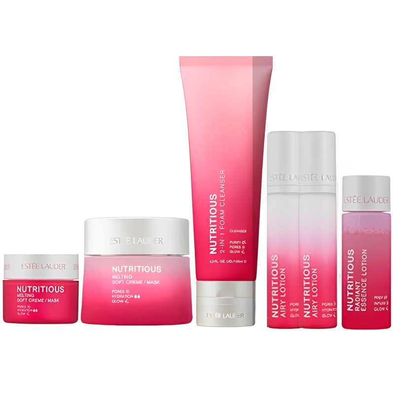 【澳門直送】ESTÉE LAUDER 雅詩蘭黛亮肌精華潔淨套裝（亮肌精華乳霜/面膜50ml+15ml+亮肌2合1潔面泡沫60ml+亮肌精華輕透乳液10ml*2+亮肌精華活膚水15ml）